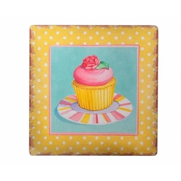 BUFFER® Decotown Duvar Panosu 40*40 Cup Cake Muffin Motifli Duvar Süsü - 3
