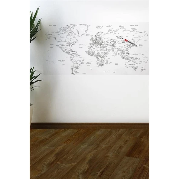 BUFFER® Yazılabilir Dünya Haritası Manyetik Duvar Stickerı 110 x 56 cm - 4