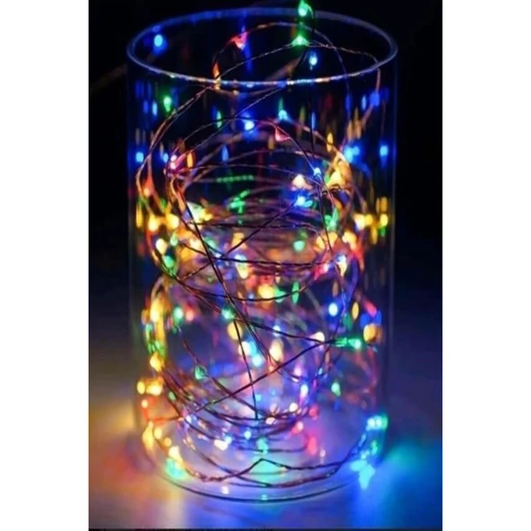 BUFFER® Pilli Renkli Peri Led Işık Dekoratif Aydınlatma 5 Metre RGB Led - 5