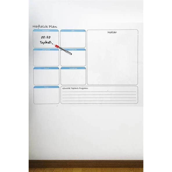 BUFFER® Haftalık Planlayıcı Manyetik Duvar Stickerı Takvim 56 cm x 70 cm - 3