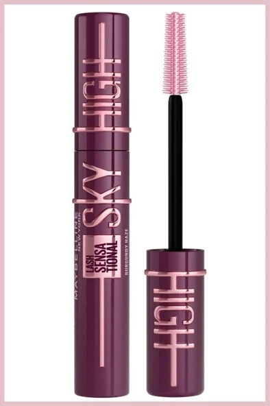 Maybelline New York Lash Sensational Sky High Burgundy Haze Maskara - Mürdüm - 4