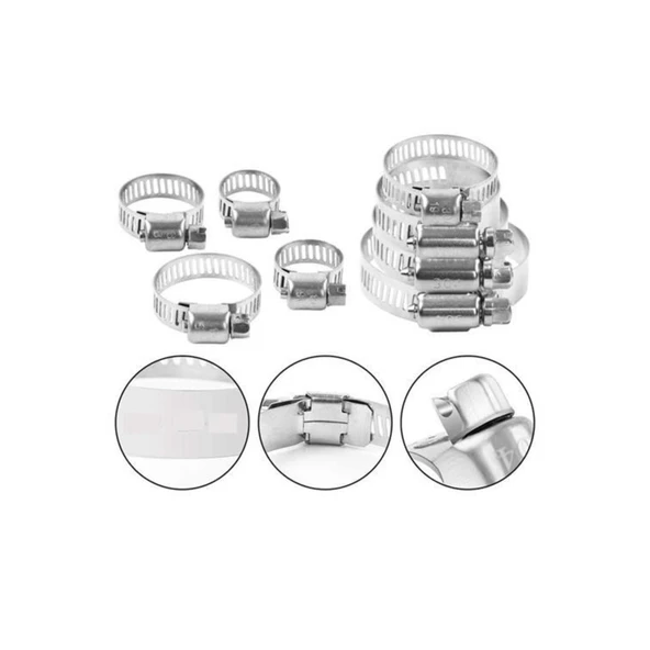 5 Ebat 10 Adet Ayarlı Metal Kelepçe Seti - 2