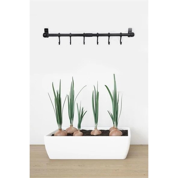 BUFFER® Duvara Monte Edilen 6 Kancalı Dekor Kaşıklık ve Kupa Askısı - 8