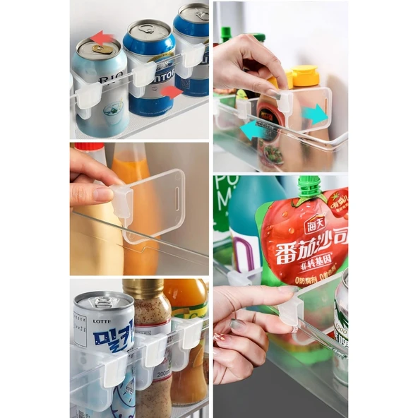 BUFFER® 10'luŞeffaf Buzdolabı Yan Kapı Düzenleyici Buzdolabı Dolap İçi Bölümleyici Aparatlar - 7