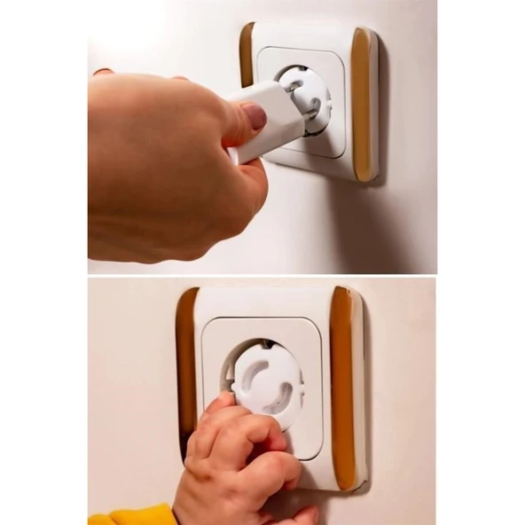 BUFFER® Bebek Çocuk Priz Koruma Kapağı (6 Adet) Çocuk Güvenliği, Priz Muhafazası, Priz Kapatıcı - 7