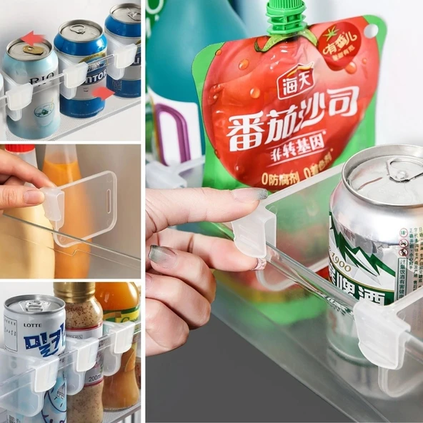 BUFFER® 10'luŞeffaf Buzdolabı Yan Kapı Düzenleyici Buzdolabı Dolap İçi Bölümleyici Aparatlar - 2