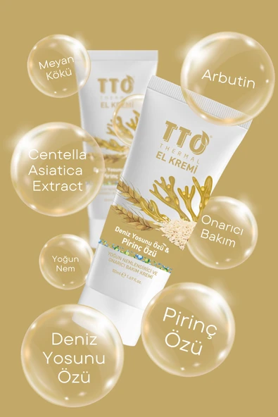 TTO Thermal El Kremi – Deniz Yosunu Özü & Pirinç Özü (50 ml) - Resim 2