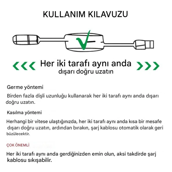 Zuidid - FC151 - 3 ü 1 Arada 100W 3A Hızlı Şarjlı 1.2 Metre Geri Çekilebilir Çoklu Şarj Kablosu - 6