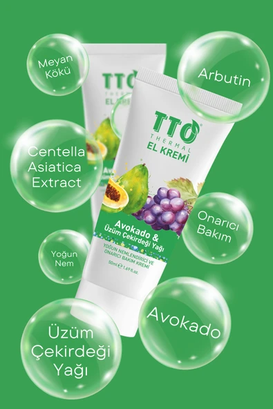 TTO Thermal El Kremi – Avokado & Üzüm Çekirdeği Yağı (50 ml) - Resim 2