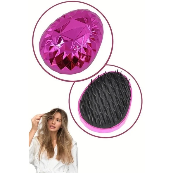 BUFFER® Neon Pembe Düzleştirici Tarak Geniş AralıklıHer Saç Tipine Uygun Fırçalı Saç Düzleştirici - 8