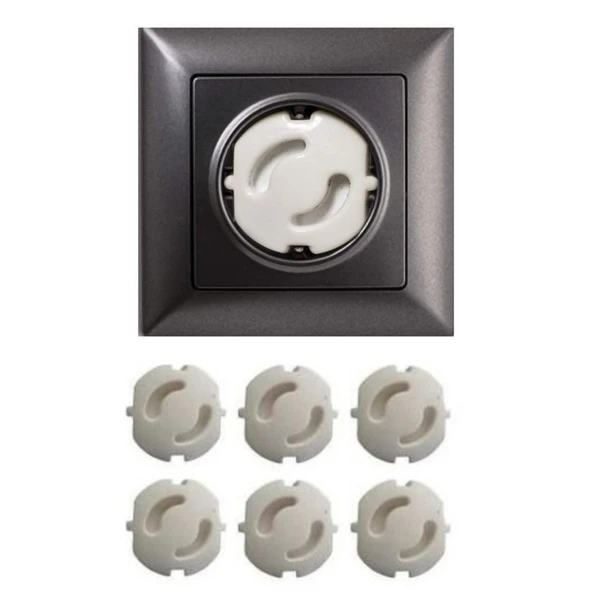 BUFFER® Bebek Çocuk Priz Koruma Kapağı (6 Adet) Çocuk Güvenliği, Priz Muhafazası, Priz Kapatıcı - 5
