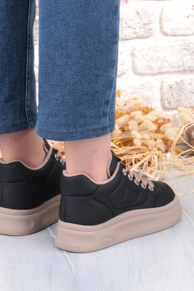 Guja Getto Emoji Süs Detaylı Rahat Hafif Kalın Taban Kadın Sneaker Ayakkabı - Resim 4