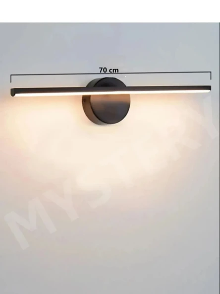 VOLTMARKET Siyah Banyo Duvar Ayna Tablo Koridor Cafe Hotel Aydınlatması Led Flüt Aplik Günışığı - 2