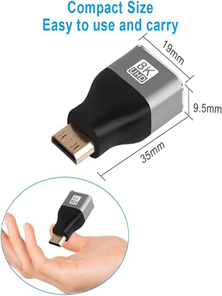 Anunnaki 8K Uhd Mini HDMI to HDMI Çevirici Dönüştürücü Converter - Resim 3