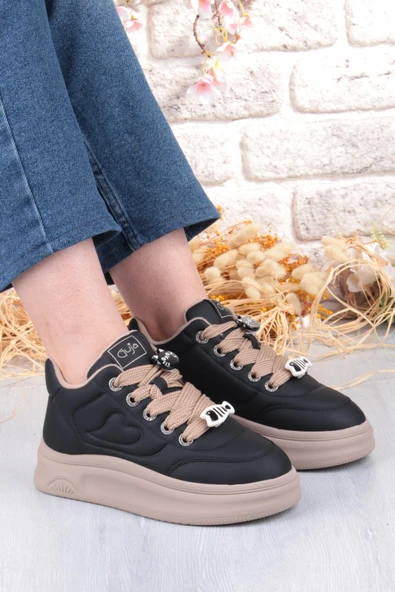 Guja Getto Emoji Süs Detaylı Rahat Hafif Kalın Taban Kadın Sneaker Ayakkabı ürün görseli