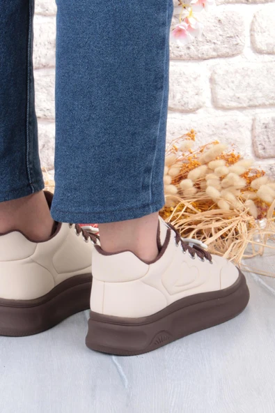 Guja Getto Emoji Süs Detaylı Rahat Hafif Kalın Taban Kadın Sneaker Ayakkabı - Resim 11