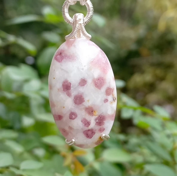 2434 Rubellite Rodonit Aytaşı el yapımı kolye - 5