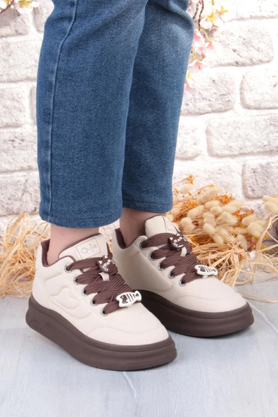 Guja Getto Emoji Süs Detaylı Rahat Hafif Kalın Taban Kadın Sneaker Ayakkabı - Resim 10