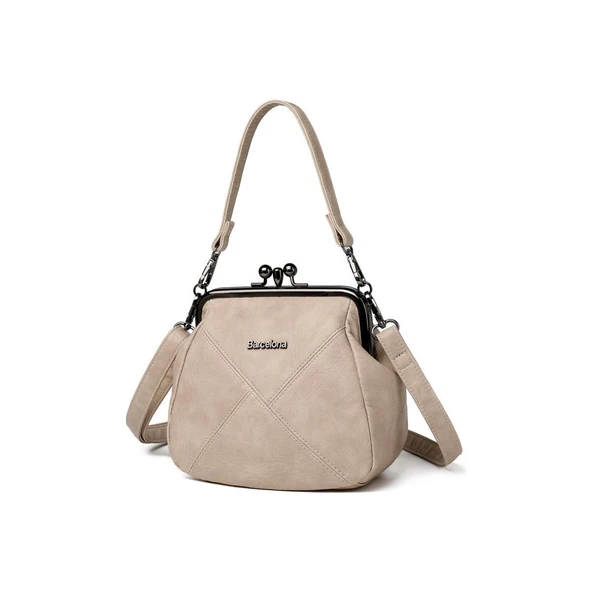 Yıkama Deri Burslu Kadın Omuz Çantası 21-K Barcelona 1848-7 - 3