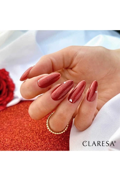 Claresa Kalıcı Oje Kiss Me 7 Simli Koyu Kırmızı 5g - Resim 3