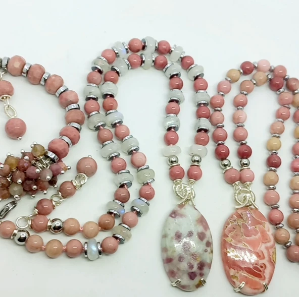 2434 Rubellite Rodonit Aytaşı el yapımı kolye - 8