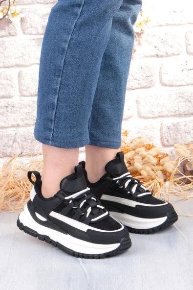 Guja Mask Rahat Hafif Kalın Taban Kadın Sneaker Ayakkabı - Resim 3