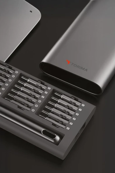 Torima TTS-02 Gri 48 Parça Manyetik Tornavida Seti Hassas Onarım ve Tamir İçin,Alüminyum Kasa - Resim 3