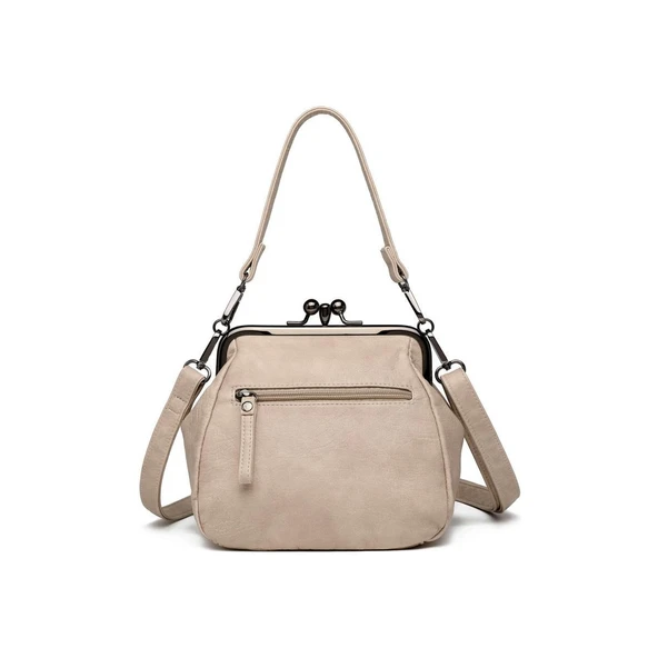 Yıkama Deri Burslu Kadın Omuz Çantası 21-K Barcelona 1848-7 - 2