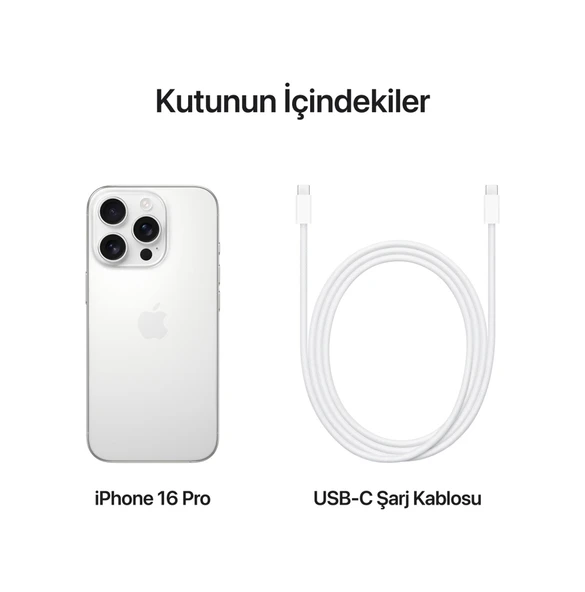 Apple iPhone 16 Pro 512 GB (Apple Türkiye Garantili) Beyaz 512 GB - Resim 9