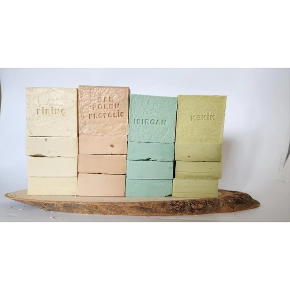 Doğal Üretim Sabunu Karışık (Pirinç-Bal Polen Propolis- Isırgan-Kekik)16'lı Set
