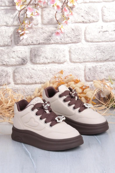 Guja Getto Emoji Süs Detaylı Rahat Hafif Kalın Taban Kadın Sneaker Ayakkabı - Resim 12