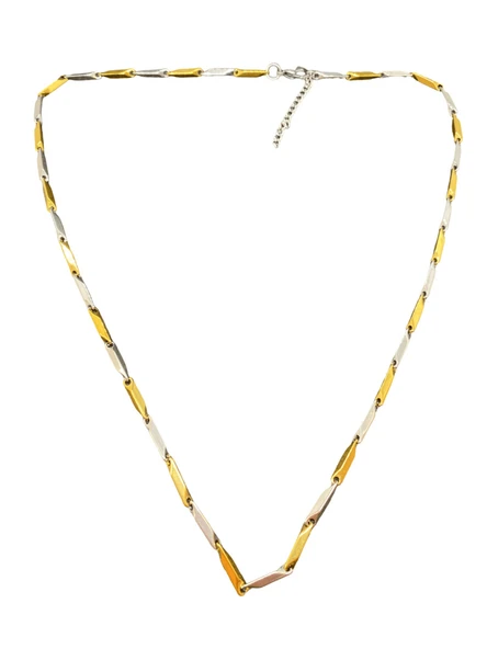 Altın & Gümüş Renk Baklava Dilim Model 316L Çelik Kolye | Modern ve Şık Tasarım ürün görseli