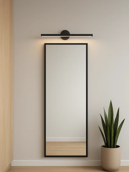 VOLTMARKET Siyah Banyo Duvar Ayna Tablo Koridor Cafe Hotel Aydınlatması Led Flüt Aplik Günışığı 70CM - 2