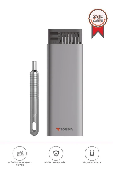 Torima TTS-02 Gri 48 Parça Manyetik Tornavida Seti Hassas Onarım ve Tamir İçin,Alüminyum Kasa ürün görseli