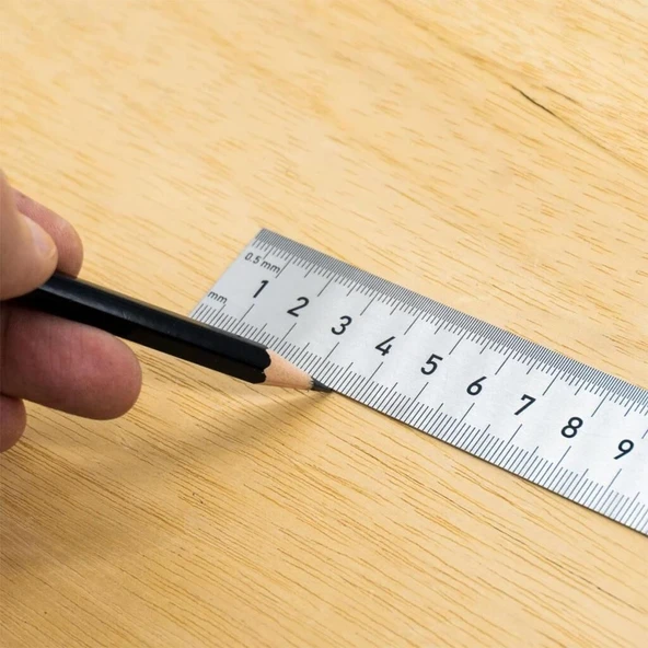 Rox 0199 Çift Taraflı Çelik Cetvel 300 mm - Resim 3