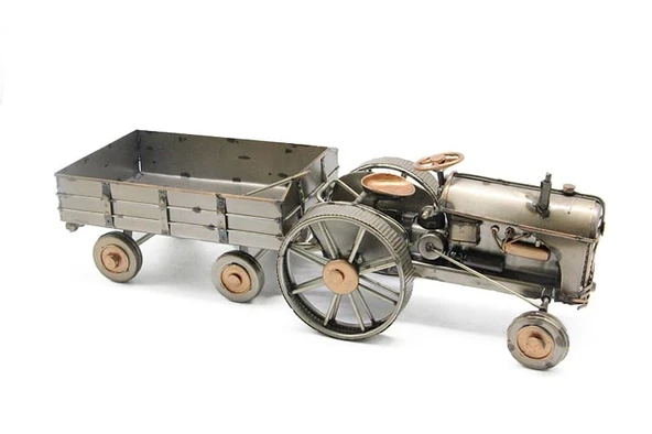 Dekoratif Metal Traktör Römork - Resim 3