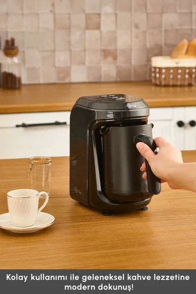 Karaca Hatır Hüp 2 in 1 Türk Kahve Makinesi / Filtre Kahve Makinesi 5 Fincan Kapasiteli Black - Resim 5