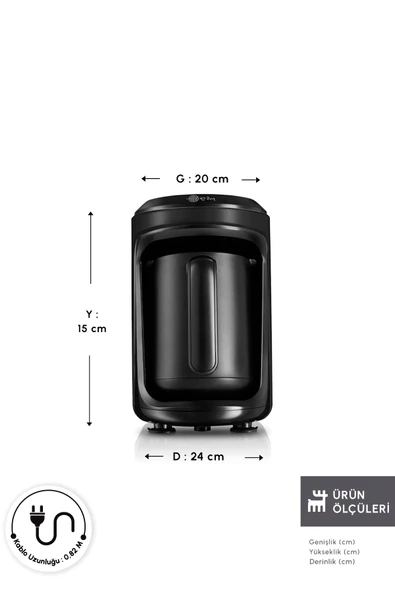 Karaca Hatır Hüp 2 in 1 Türk Kahve Makinesi / Filtre Kahve Makinesi 5 Fincan Kapasiteli Black - Resim 2