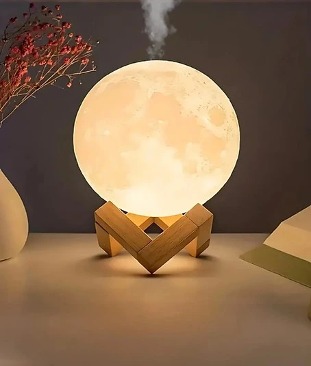 Standlı Ay Işık Gece Lambası Hava nemlendirici - 2