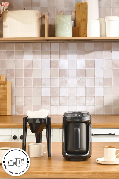 Karaca Hatır Hüp 2 in 1 Türk Kahve Makinesi / Filtre Kahve Makinesi 5 Fincan Kapasiteli Black ürün görseli