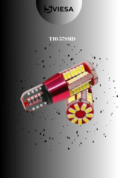 T10 5w Beyaz 57 Ledli Araba Oto Işık Iç Lamba,park,plaka Led Ampul Araç Aydınlatma 2 Adet - 1