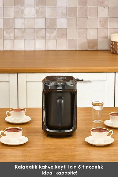 Karaca Hatır Hüp 2 in 1 Türk Kahve Makinesi / Filtre Kahve Makinesi 5 Fincan Kapasiteli Black - Resim 6