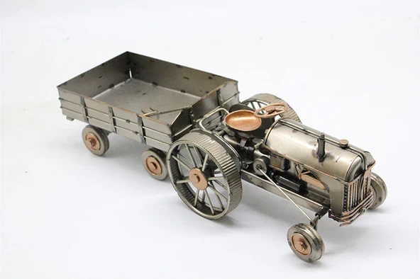 Dekoratif Metal Traktör Römork - Resim 2