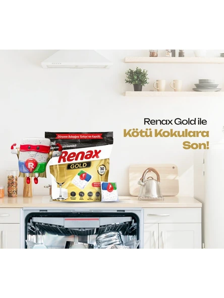Renax Gold Bulaşık Makinesi Kapsülü Hepsi Bir Arada 420 Li Tablet - Resim 4
