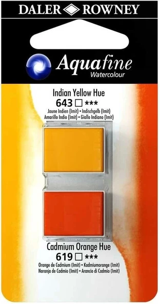 Supertrend Aquafine 1/2 Tablet Sulu Boya 2'li Set INDIAN YELLOW HUE / CADMIUM ORANGE HUE - 1