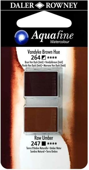 Supertrend Aquafine 1/2 Tablet Sulu Boya 2'li Set VANDYKE BROWN HUE / RAW UMBER ürün görseli 1