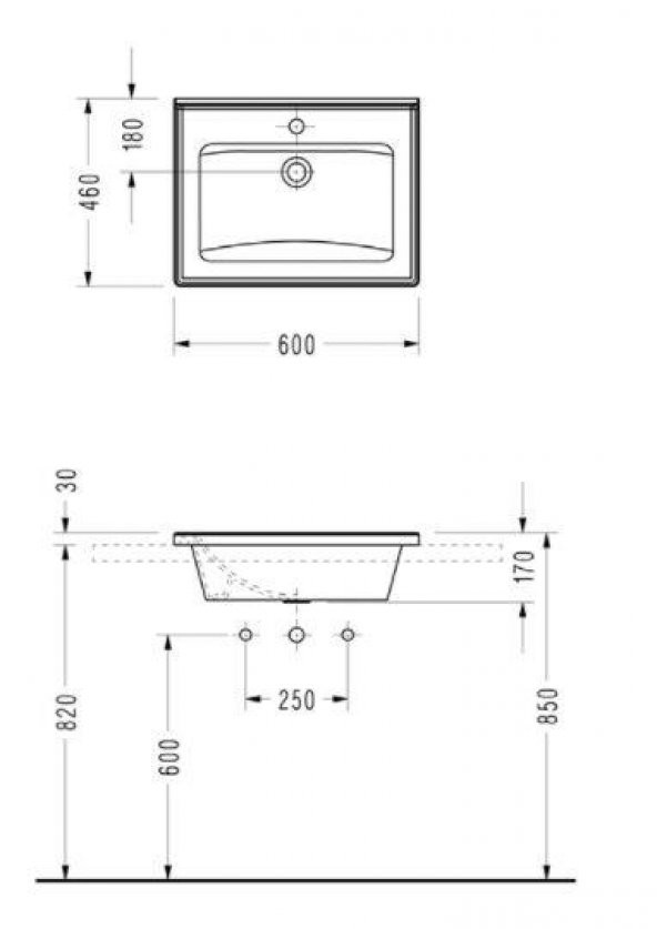 Serel Star 46x60 Cm Tezgah Etajerli Lavabo 3001TXS110H - 2