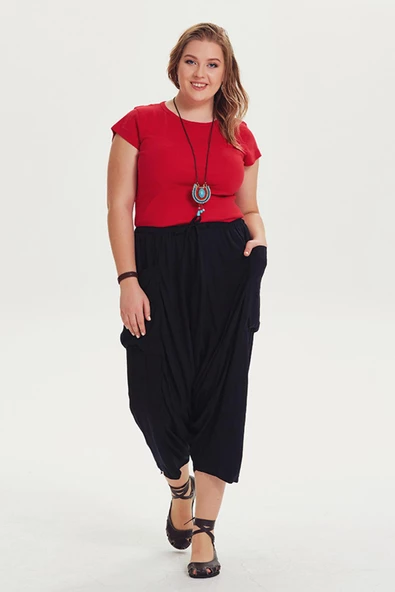 Büyük Beden Şalvar Pantolon - 2