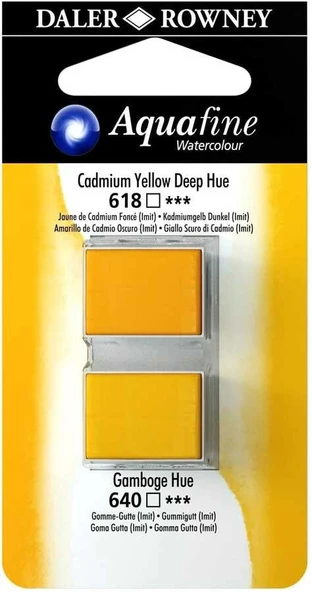 Supertrend Aquafine 1/2 Tablet Sulu Boya 2'li Set CADMIUM YELLOW DEEP HUE / GANBOGE HUE ürün görseli 1