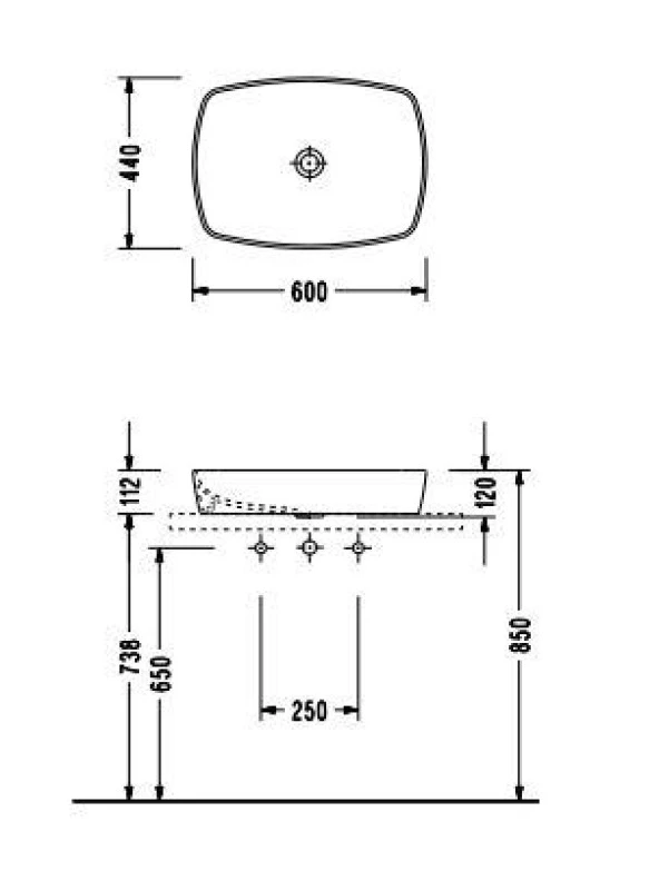 Serel Minimal Lavabo 44x60 cm 1633DXS110H - 2